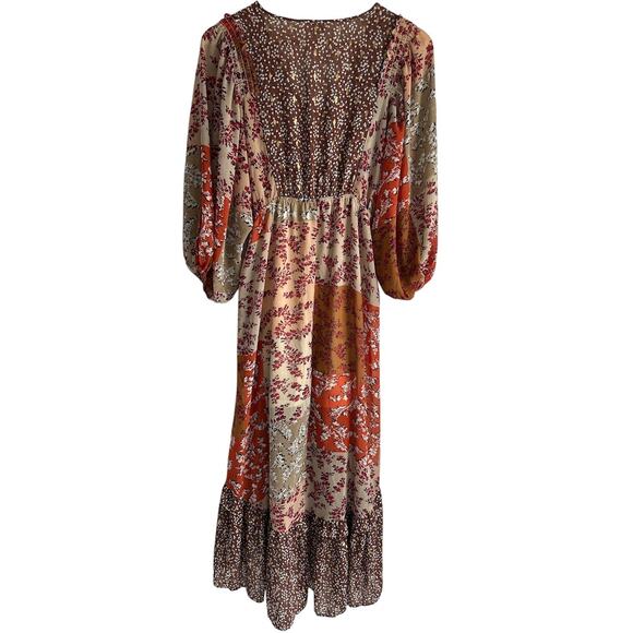 Umgee Women’s Size Medium Floral Mixed Pattern High Low Maxi‎ Dress - Picture 3 of 8